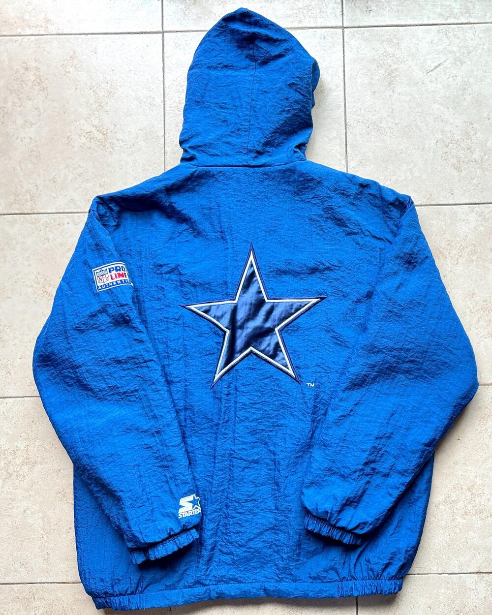 Dallas Cowboys 90s STARTER Hoodie jacket full zip M blue NFL Pro Line vintage